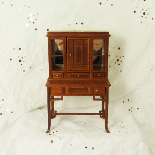 H12013 WN - 1" scale Walnut Display Cabinet - Click Image to Close